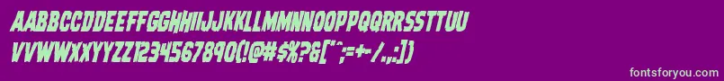 Dreadringercondital Font – Green Fonts on Purple Background