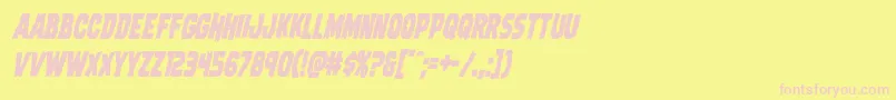 Dreadringercondital-fontti – vaaleanpunaiset fontit keltaisella taustalla