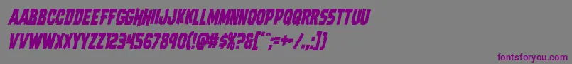 フォントDreadringercondital – 紫色のフォント、灰色の背景