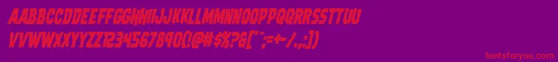 Dreadringercondital Font – Red Fonts on Purple Background