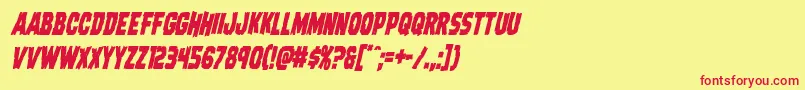 Dreadringercondital Font – Red Fonts on Yellow Background