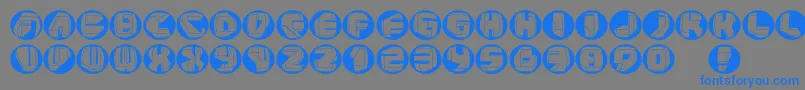 フォントNeopanbuttons – 灰色の背景に青い文字