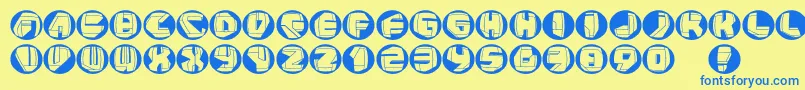 Neopanbuttons Font – Blue Fonts on Yellow Background