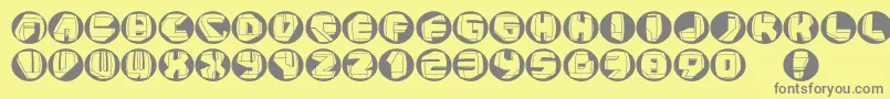 Fonte Neopanbuttons – fontes cinzas em um fundo amarelo