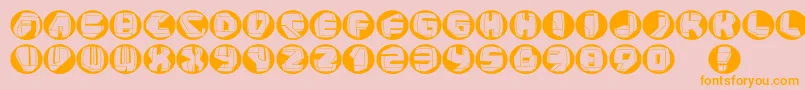 Neopanbuttons-fontti – oranssit fontit vaaleanpunaisella taustalla