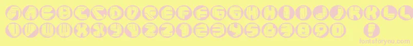 Neopanbuttons-Schriftart – Rosa Schriften auf gelbem Hintergrund