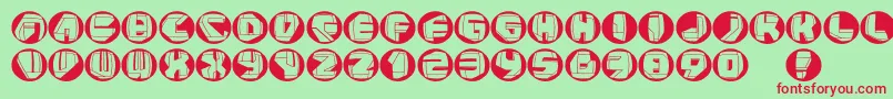 Neopanbuttons Font – Red Fonts on Green Background