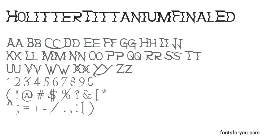 A fonte HolitterTittaniumFinalEd – alfabeto, números, caracteres especiais