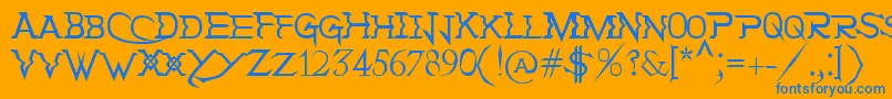 HolitterTittaniumFinalEd Font – Blue Fonts on Orange Background