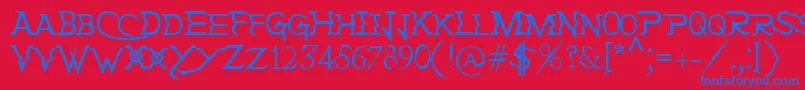 HolitterTittaniumFinalEd Font – Blue Fonts on Red Background