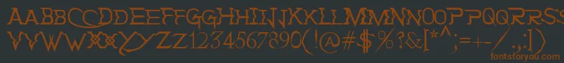 HolitterTittaniumFinalEd-Schriftart – Braune Schriften auf schwarzem Hintergrund