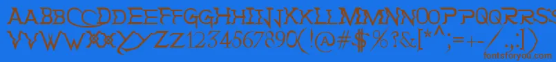 HolitterTittaniumFinalEd Font – Brown Fonts on Blue Background