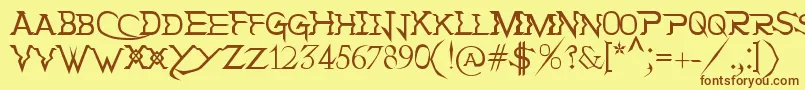 HolitterTittaniumFinalEd Font – Brown Fonts on Yellow Background