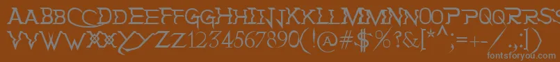 フォントHolitterTittaniumFinalEd – 茶色の背景に灰色の文字