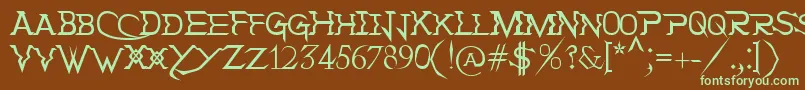 HolitterTittaniumFinalEd Font – Green Fonts on Brown Background