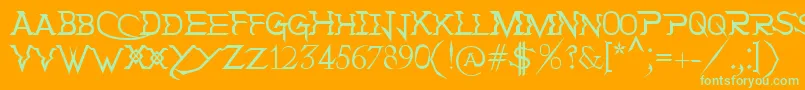 HolitterTittaniumFinalEd Font – Green Fonts on Orange Background