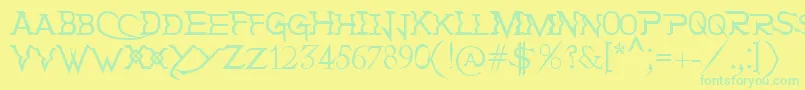 HolitterTittaniumFinalEd Font – Green Fonts on Yellow Background