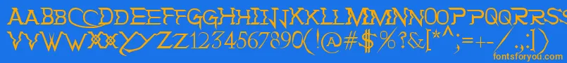 HolitterTittaniumFinalEd Font – Orange Fonts on Blue Background