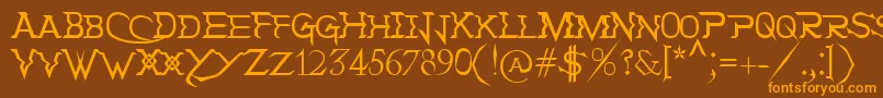 HolitterTittaniumFinalEd Font – Orange Fonts on Brown Background