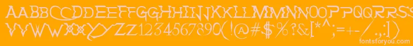 HolitterTittaniumFinalEd-Schriftart – Rosa Schriften auf orangefarbenem Hintergrund