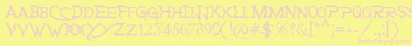 HolitterTittaniumFinalEd Font – Pink Fonts on Yellow Background