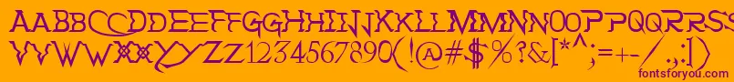 HolitterTittaniumFinalEd Font – Purple Fonts on Orange Background