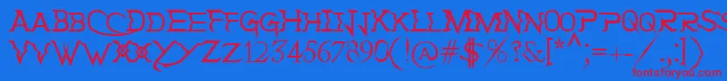 HolitterTittaniumFinalEd-Schriftart – Rote Schriften auf blauem Hintergrund