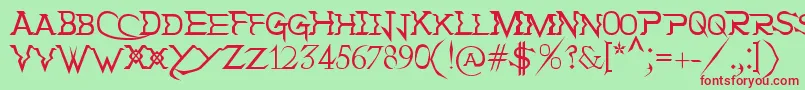 HolitterTittaniumFinalEd Font – Red Fonts on Green Background