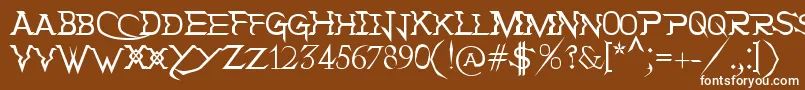 フォントHolitterTittaniumFinalEd – 茶色の背景に白い文字