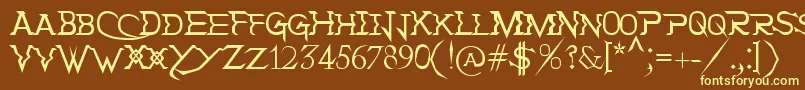 HolitterTittaniumFinalEd Font – Yellow Fonts on Brown Background