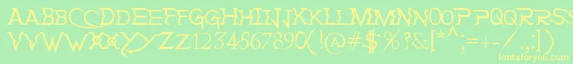 HolitterTittaniumFinalEd Font – Yellow Fonts on Green Background