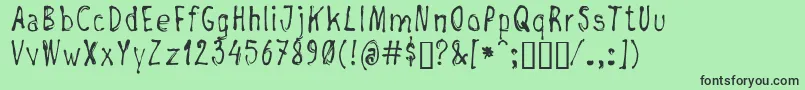 フォントNegada – 緑の背景に黒い文字