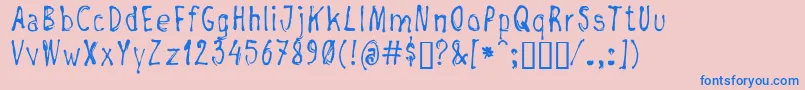 フォントNegada – ピンクの背景に青い文字