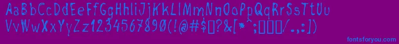 フォントNegada – 紫色の背景に青い文字
