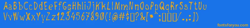 Negada Font – Orange Fonts on Blue Background