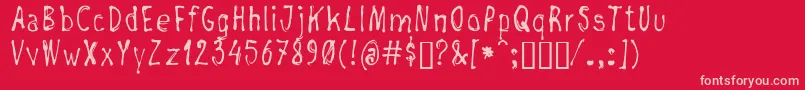Negada Font – Pink Fonts on Red Background