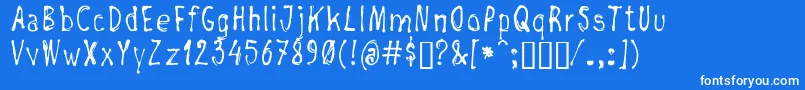フォントNegada – 青い背景に白い文字