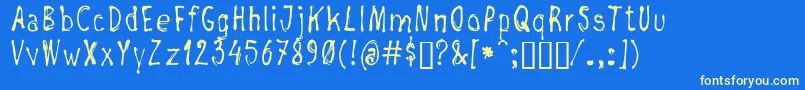 フォントNegada – 黄色の文字、青い背景