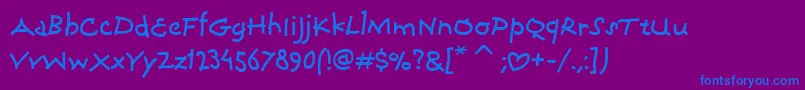 Czcionka CoconinoitcTt – niebieskie czcionki na fioletowym tle