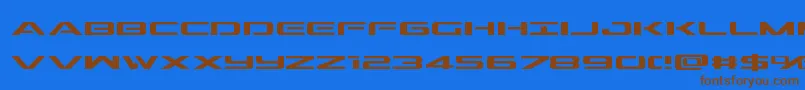 Outrider Font – Brown Fonts on Blue Background