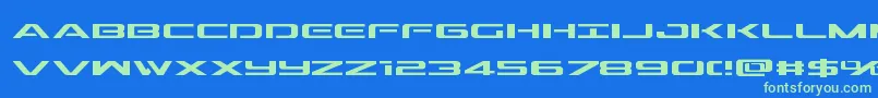 Outrider Font – Green Fonts on Blue Background