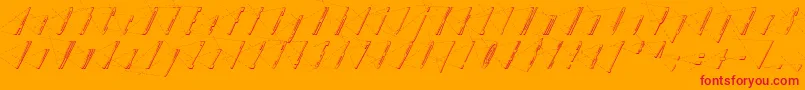LinotypeHenriAxis-Schriftart – Rote Schriften auf orangefarbenem Hintergrund