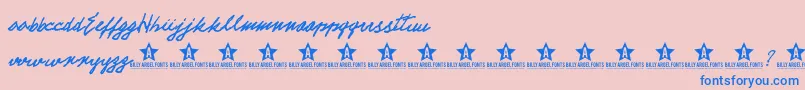 フォントElectTrial – ピンクの背景に青い文字