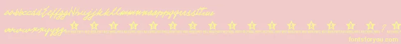 ElectTrial Font – Yellow Fonts on Pink Background