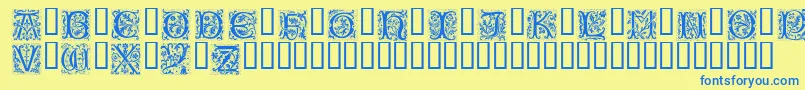 Petifl Font – Blue Fonts on Yellow Background