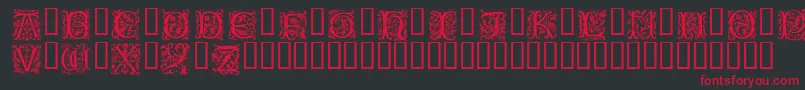 フォントPetifl – 黒い背景に赤い文字