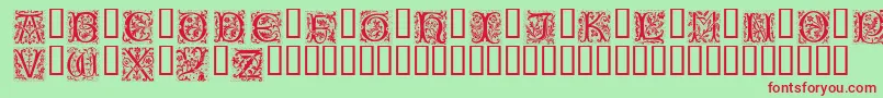フォントPetifl – 赤い文字の緑の背景