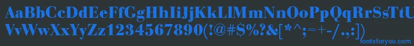 BodoniCeBoldRegular Font – Blue Fonts on Black Background