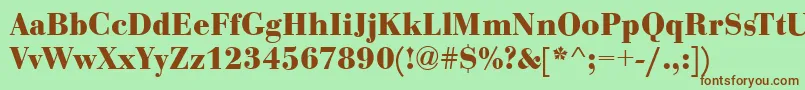 BodoniCeBoldRegular Font – Brown Fonts on Green Background