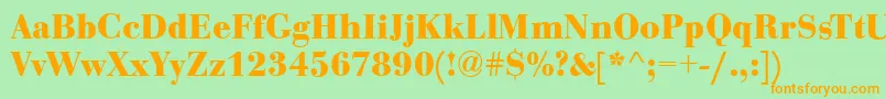 BodoniCeBoldRegular Font – Orange Fonts on Green Background